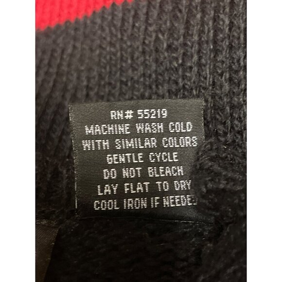 VTG Mickey Mouse Unlimited Acrylic Wool Blend Black Red Sweater Men's Medium - Picture 8 of 8